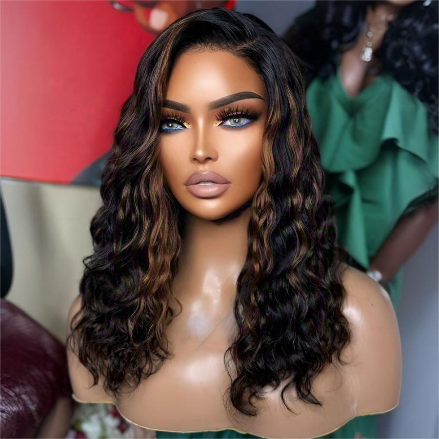 WOWANGEL Water Wave BOB Highlight 13x6 Skinlike Real HD Lace Front Wig