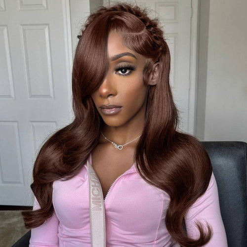 WOWANGEL #4 Dark Brown Color 13X6 HD Lace Front Wigs Body Wave