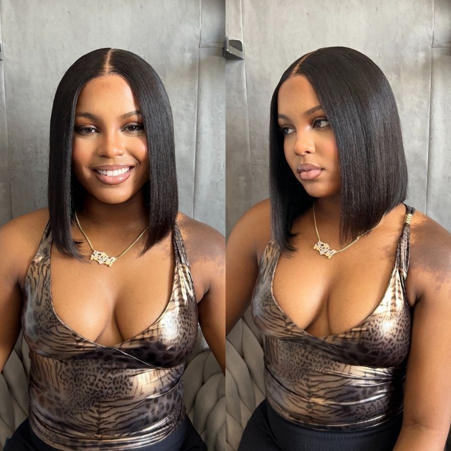 WOWANGEL Wear & Go Yaki Straight BOB 5x5 HD Lace Closure Wig 180% Density