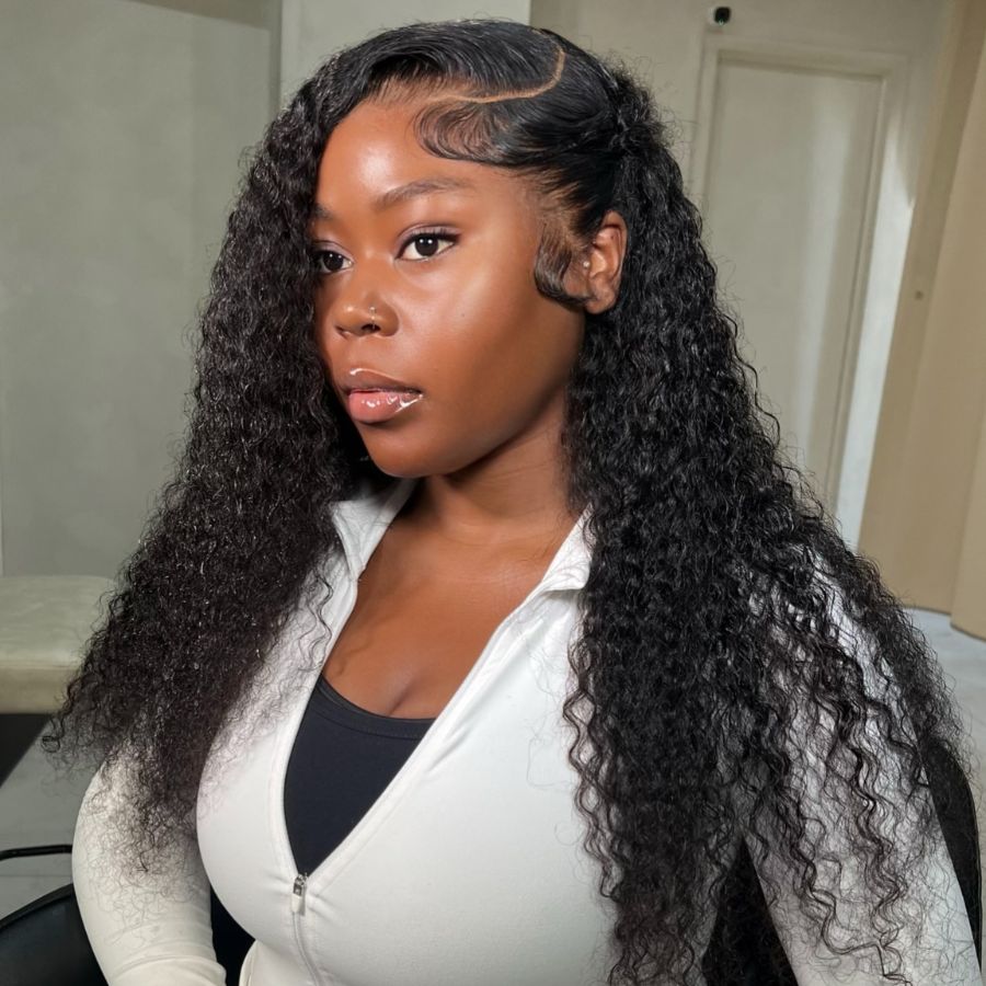 WOWANGEL 13X6 Skinlike Real HD Lace Front Wig Deep Curly Glueless Wig