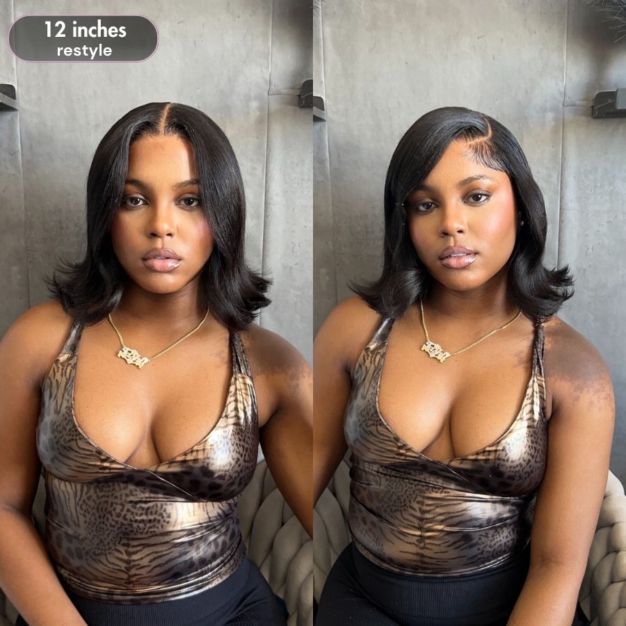 WOWANGEL Wear & Go Yaki Straight BOB 5x5 HD Lace Closure Wig 180% Density