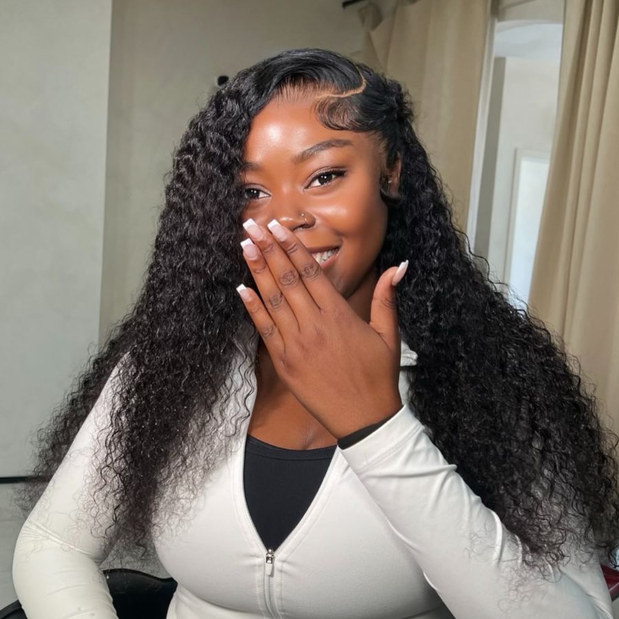 WOWANGEL 13X6 Skinlike Real HD Lace Front Wig Deep Curly Glueless Wig