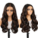 Clearance Deal | Brown Highlight 5X5 HD Lace Closure Wig Body Wave Wear & Go Wig