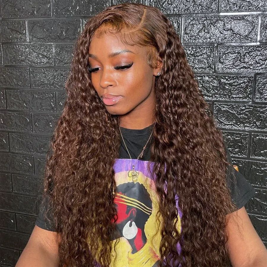 WOWANGEL Dark Brown 13x6 Skinlike Real HD Lace Front Wig Water Wave