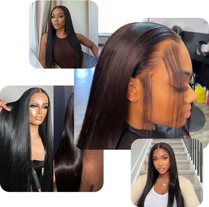WOWANGEL 250% Density 13X6 HD Lace Front Wigs Straight HD Lace Closure Wig