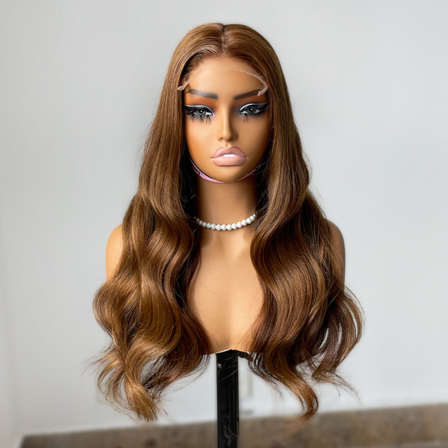 WOWANGEL Balayage 5X5 HD Lace Closure Wigs Glueless Wig Premium Raw Hair