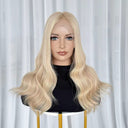 BIANCA 60# Blonde Highlight Luxury Raw Hair 9X5 Lace Front Wigs Straight - wowangel