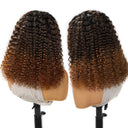 Clearance Deal | Copper Ombre Colour Half Wig Deep Wave Seamless Flip Over Wigs Beginner Friendly - wowangel