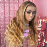 FLASH SALE | 26 Inches Body Wave Blonde Balayage 13x4 Full Frontal Skinlike HD Lace Wig - wowangel
