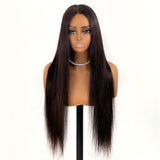 Flash Sale | 26 Inches Natural Black Silky Straight 5X5 Wear Go Glueless Wig HD Lace Wigs (Sample item – slight signs of use) - wowangel