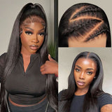 Flash Sale | 28 Inches Natural Black Silky Straight 9X6 Wear Go Glueless Wig HD Lace Wigs (Sample item – slight signs of use) - wowangel