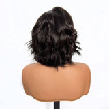 FLASH SALE | 8 Inches Natural Wave BOB 5X5 Wear&Go Skinlike Lace Wig Natural Black - wowangel