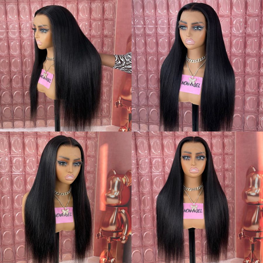 WOWANGEL Yaki Straight 360 Invisible Strap HD Lace Wig Clean Hairline