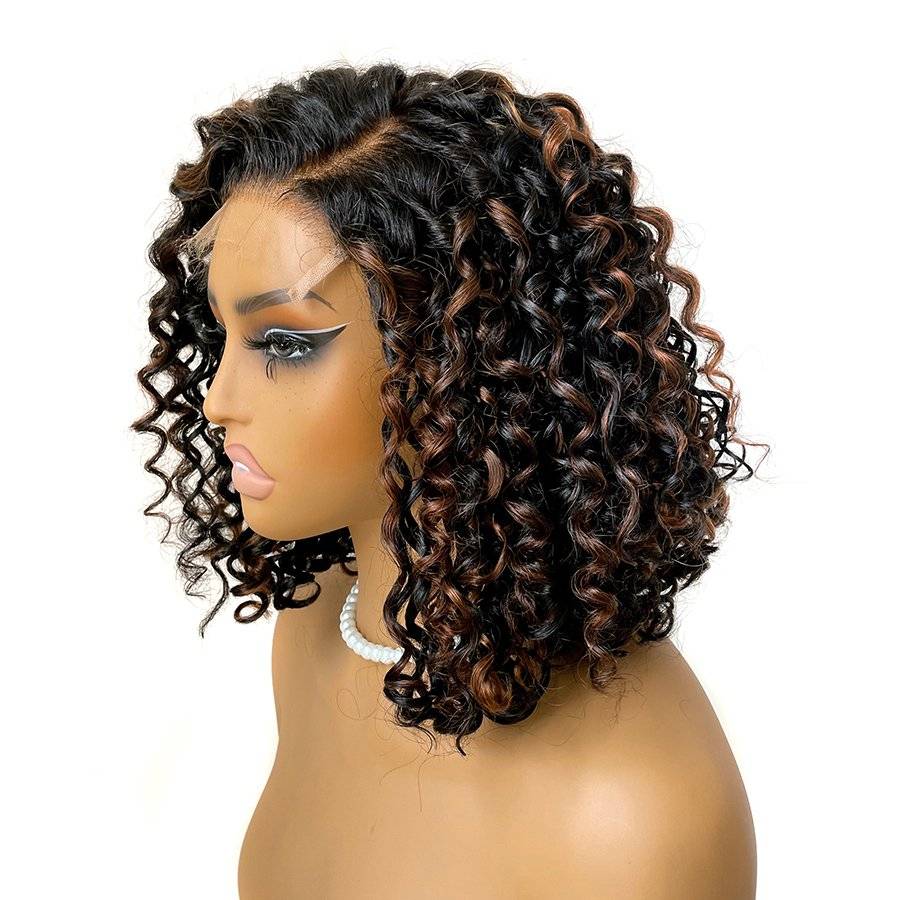 WOWANGEL Highlight Curly Wear & Go 5x5 HD Lace Closure BOB Wig