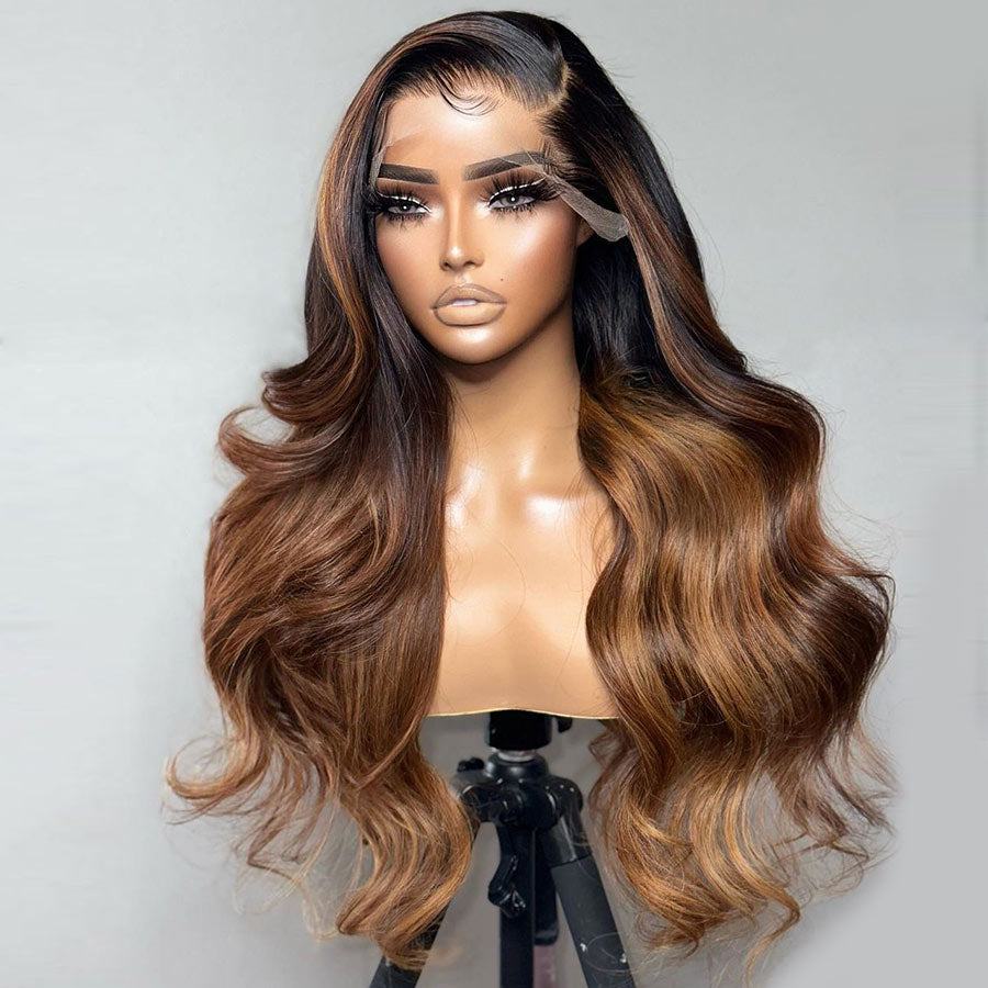 Ombre Lace Front Wig HD Lace Human Hair Body Wave Texture