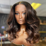 UK Shipping | Dark Auburn 5X5 HD Lace Closure Wig Body Wave Wear & Go Wig - wowangel