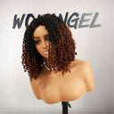UK Shipping | Dark Brown Ombre Colour Half Wig Kinky Curly Seamless Flip Over Wigs Beginner Friendly - wowangel