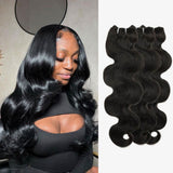 UK Shipping | Hair Bundles Deal 3pcs Straight/Body Wave 100% Human Hair Weaves - wowangel
