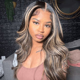 UK Shipping | Highlight Color 13x6 Skinlike Real HD Lace Front Wig 250% Density - wowangel