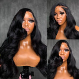 UK Shipping | Jet Black Colour 13X6 HD Lace Front Wigs 250% Density - wowangel
