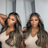 USA Shipping | 1B27 Highlight 13x6 Skinlike Real HD Lace Front Wig 250% Density - wowangel