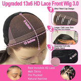 USA Shipping | 250% Density Jet Black Color 13X6 HD Lace Front Wigs Body Wave - wowangel