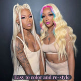 USA Shipping | 613 Blonde Wig Skinlike Real HD Lace 13x6 Full Frontal Wigs 250% Density - wowangel