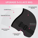 USA Shipping | 99J Burgundy 5X5 HD Lace Closure Wig - wowangel
