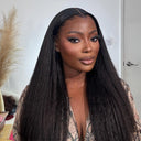 WOWANGEL 13X6 Skinlike Real HD Lace Front Wig Kinky Straight Glueless Wig - wowangel