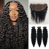 WOWANGEL 13x6 Skinlike Real HD Lace Frontal with 3 Bundles Deep Wave - wowangel