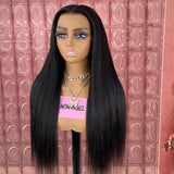 WOWANGEL 13X6 Yaki Straight Skinlike Real HD Lace Front Glueless Wig - wowangel