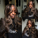 WOWANGEL 1B/27 Highlight 7X6 Drawstring Glueless Wigs HD Lace Wigs - wowangel