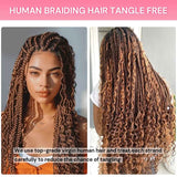 WOWANGEL 27/30/99J/Brown/Jet Black Color Human Braiding Hair For Boho Braids Deep Wave 100g - wowangel
