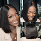 WOWANGEL 2X6 HD Lace Closure Wig Wear & Go Glueless Kim K Straight Bob - wowangel