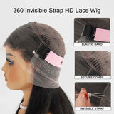 WOWANGEL 360 Invisible Strap HD Lace Wig Body Wave Pre Plucked Clean Hairline - wowangel