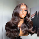 WOWANGEL 4 Dark Brown 7X6 Drawstring Glueless Wigs HD Lace Wigs - wowangel