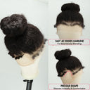 WOWANGEL 4C Edges Hairline 360 Invisible Strap HD Lace Wig Curly - wowangel