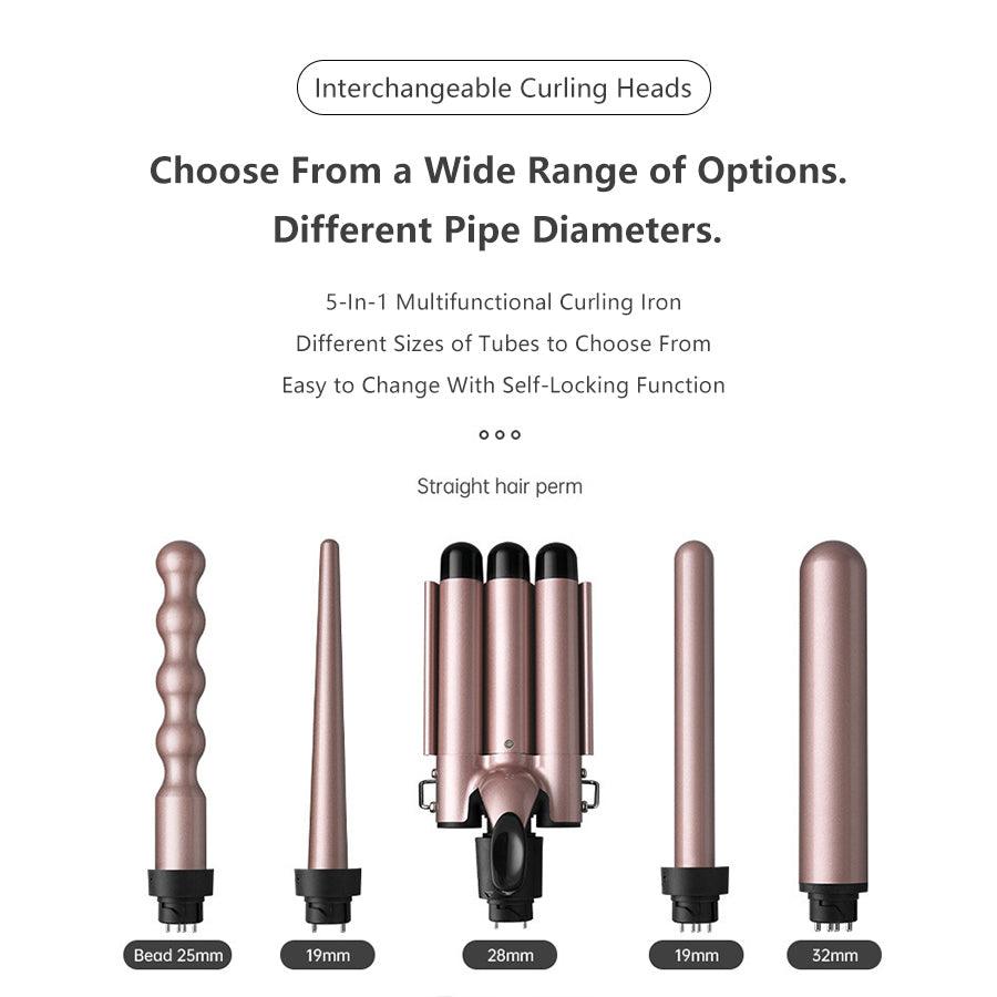 WOWANGEL 5 in 1 Curling Iron, Curling Wand Set - wowangel