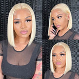 WOWANGEL 613 Blonde Straight BOB 13X4 Skinlike Real HD Lace Frontal Wig 180% Density - wowangel