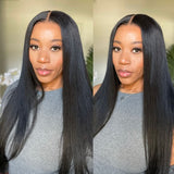 WOWANGEL 7X6 Drawstring Glueless Wigs Yaki Straight Wear Go HD Lace Wigs - wowangel