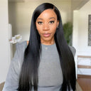 WOWANGEL 7X6 Drawstring Glueless Wigs Yaki Straight Wear Go HD Lace Wigs - wowangel