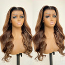 WOWANGEL Blonde Highlight HD Lace 13X6 Full Frontal Wig Body Wave Pre Plucked Hairline - wowangel