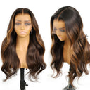 WOWANGEL Blonde Highlight HD Lace 13X6 Full Frontal Wig Pre Plucked Hairline - wowangel