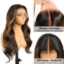 WOWANGEL Blonde Highlight HD Lace 13X6 Full Frontal Wig Pre Plucked Hairline - wowangel