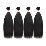 WOWANGEL Bundles Deal 4pcs 100% Human Hair Weaves Yaki Straight/Burmese Curl - wowangel