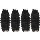 WOWANGEL Bundles Deal 4pcs 100% Human Hair Weaves Yaki Straight/Burmese Curl - wowangel