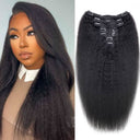 WOWANGEL Classic Lace Weft Clip Ins Hair Extensions Straight/Body Wave/Kinky Straight/Kinky Curly - wowangel