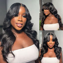 WOWANGEL Curtain Bangs Wigs Pre - Everything 9X6 Wear Go Glueless Wig - wowangel