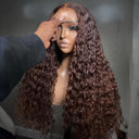 WOWANGEL Dark Brown 13x6 Skinlike Real HD Lace Front Wig Water Wave - wowangel