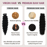 WOWANGEL Deep Wave Raw Hair Bundles Deal 3pcs 100% Human Virgin Hair Weaves - wowangel